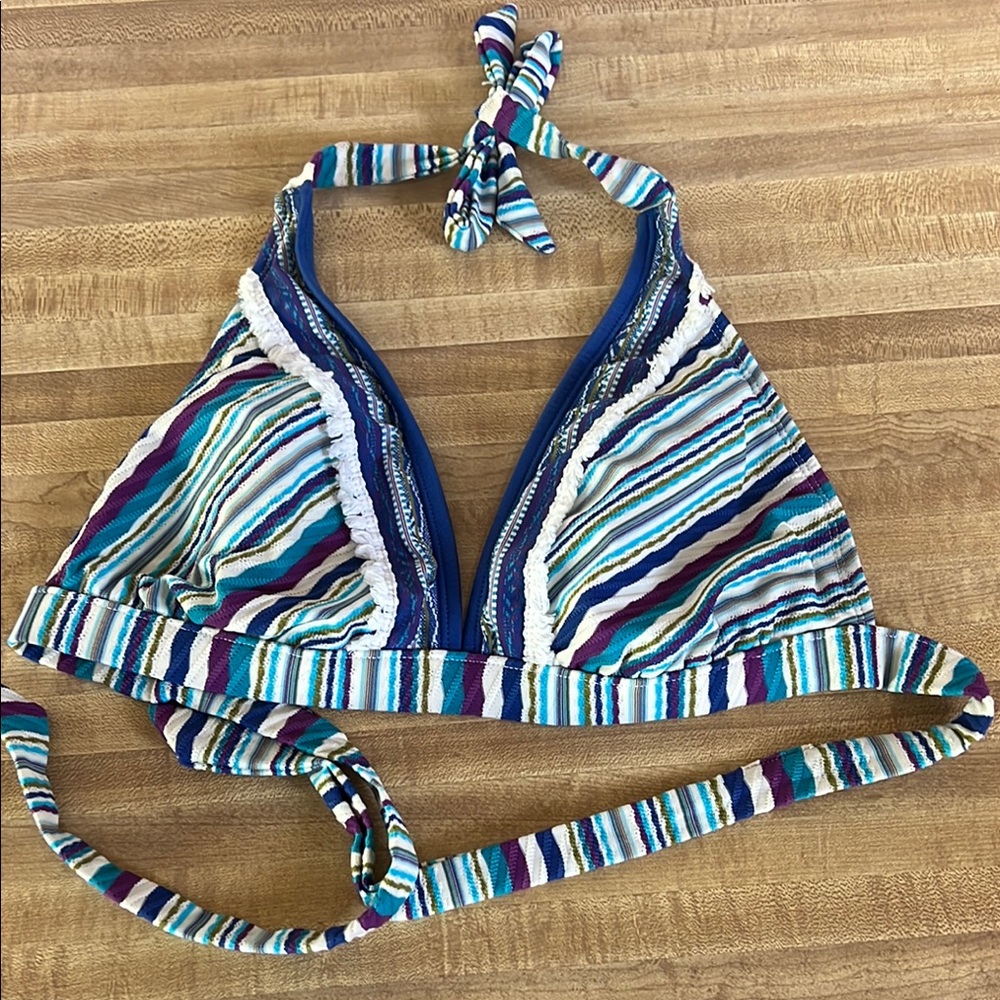 Lucky Brand Striped Halter Bikini Top